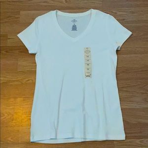 brand new plain white v neck t